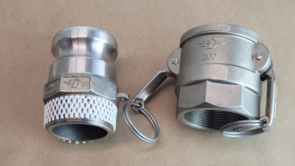 PT 20F & 20D 2" NPT Male & Female Cam Lock Hose Couplings 316 Stainless Steel