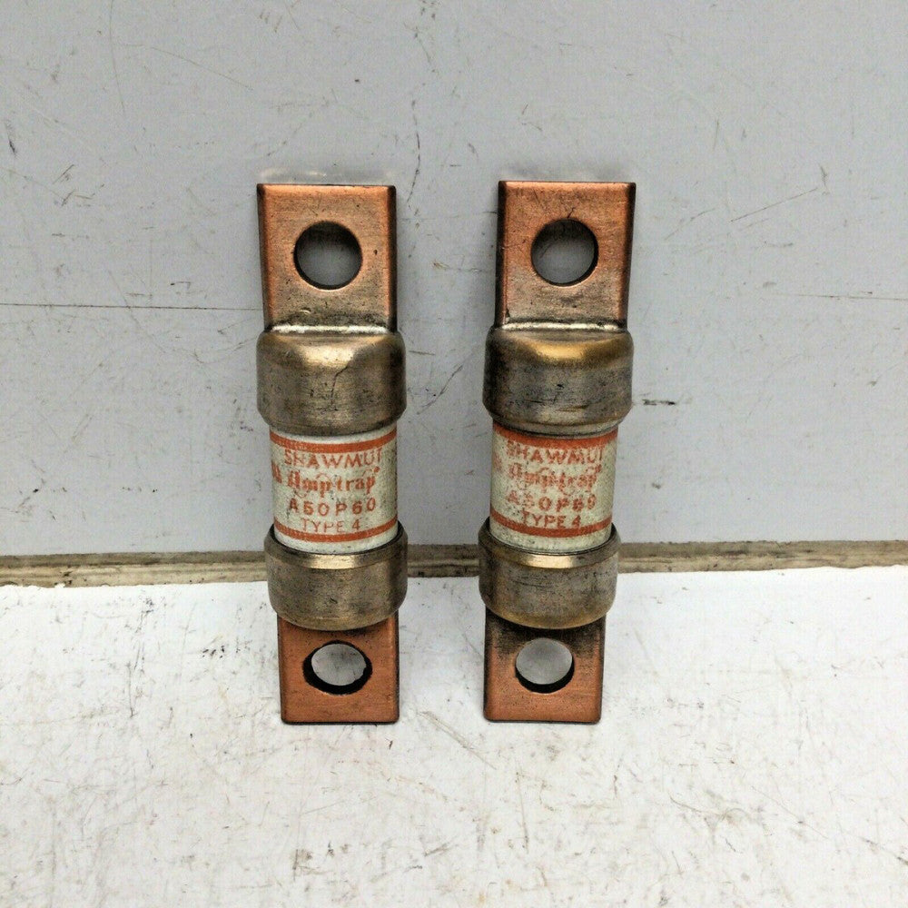 GOULD SHAWMUT A50P60 TYPE 4 AMPTRAP FUSE 60 AMP 500VAC (LOT of 2)