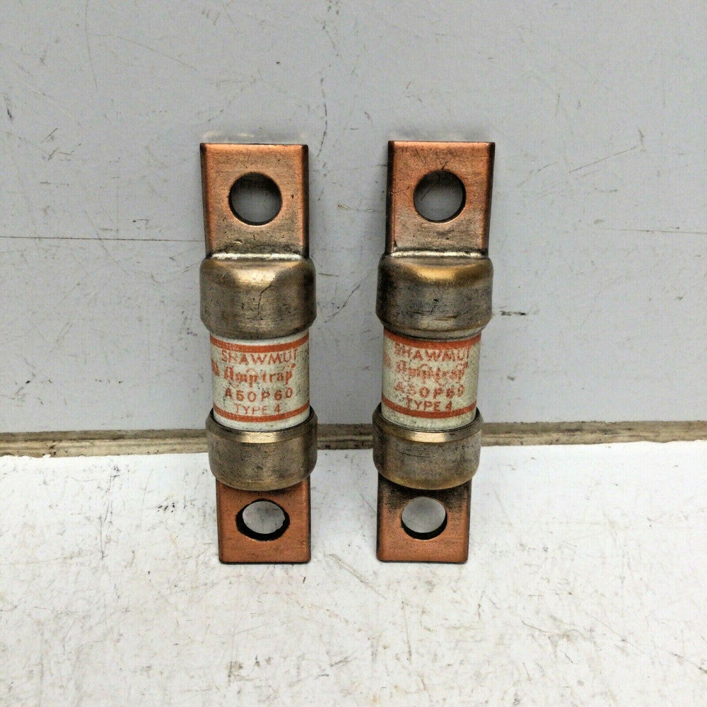 GOULD SHAWMUT A50P60 TYPE 4 AMPTRAP FUSE 60 AMP 500VAC (LOT of 2)