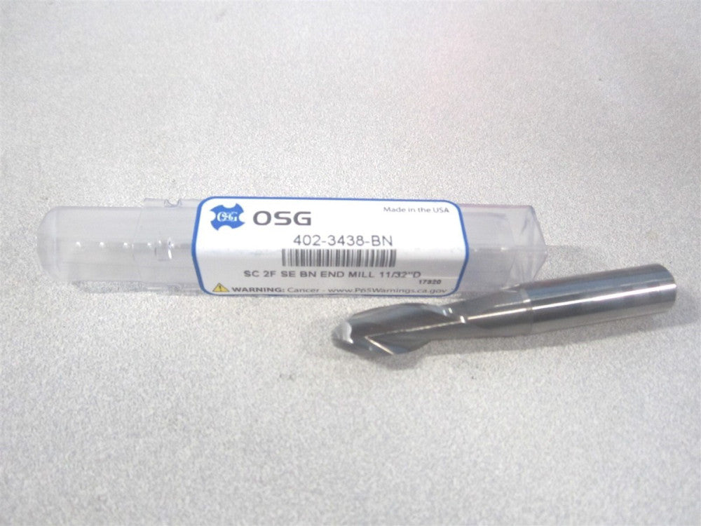 OSG (402-3438-BN) 11/32" x 7/8" x 3/8" x 2-1/2" OAL Solid Carbide Ball End Mill