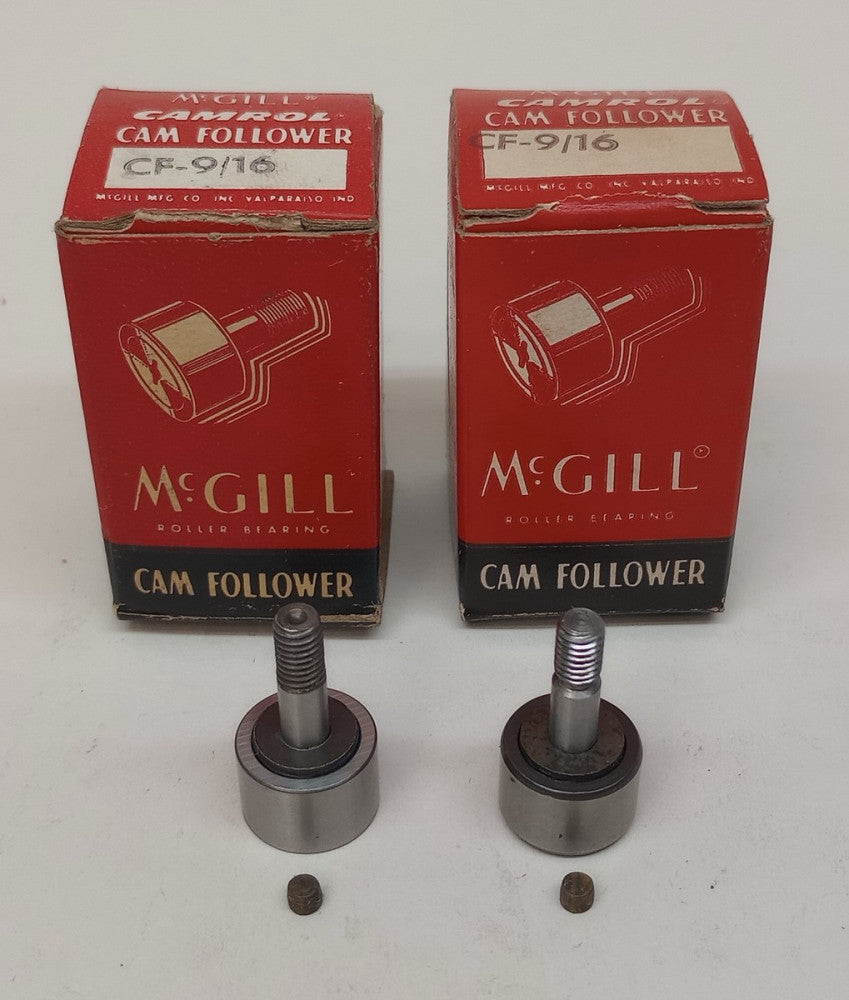 McGill CF-9/16 Cam Following 9/16" Roller OD 3/8" Roller Width (Pack of 2)