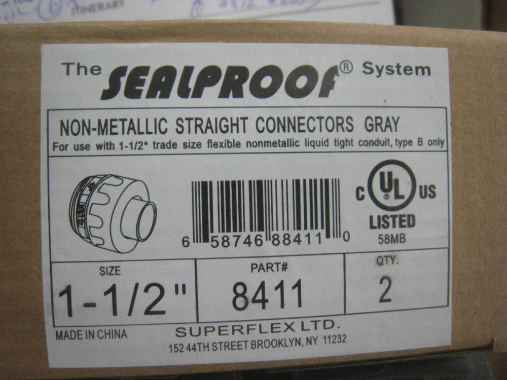 1-1/2"  SEALPROOF Nonmetallic Liquid Tite Straight Electrical Conduit Fitting PR