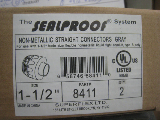 1-1/2"  SEALPROOF Nonmetallic Liquid Tite Straight Electrical Conduit Fitting PR