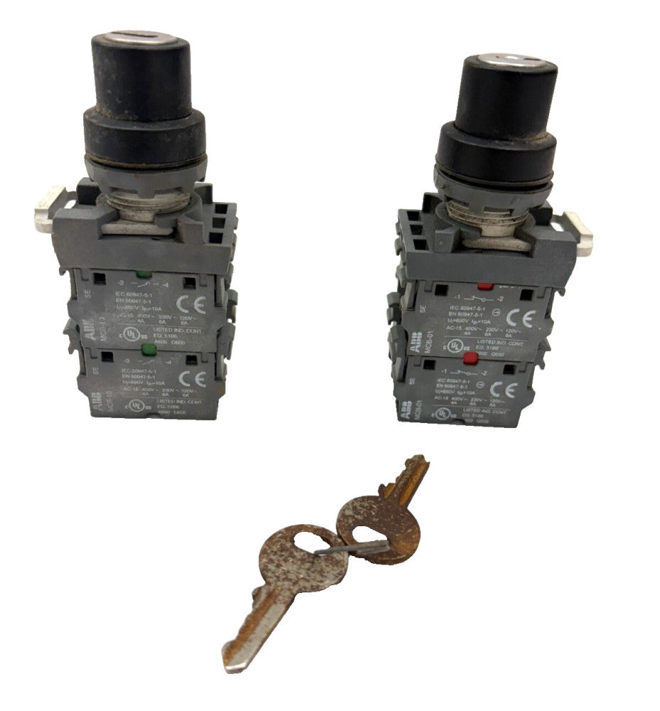 ABB MCB-10 CONTACT BLOCK, WITH KEY TO LOCK AND UNLOCK