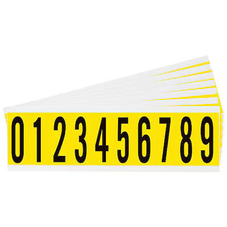Brady 3440-# Kit Number Label,0 Thru 9,2-1/4In H,Pk25