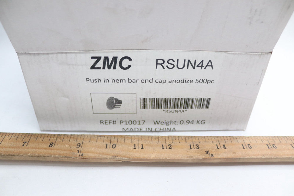 (500-Pk) ZMC Push In Hem Bar End Cap Anodize RSUN4A 