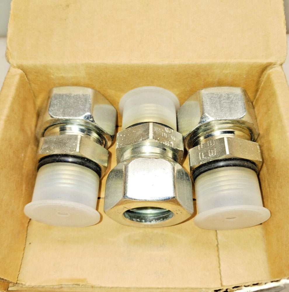 3) NEW PARKER HYDRAULIC STRAIGHT MALE CONNECTOR FITTING 1-1/16 GE22L11/16UNCF