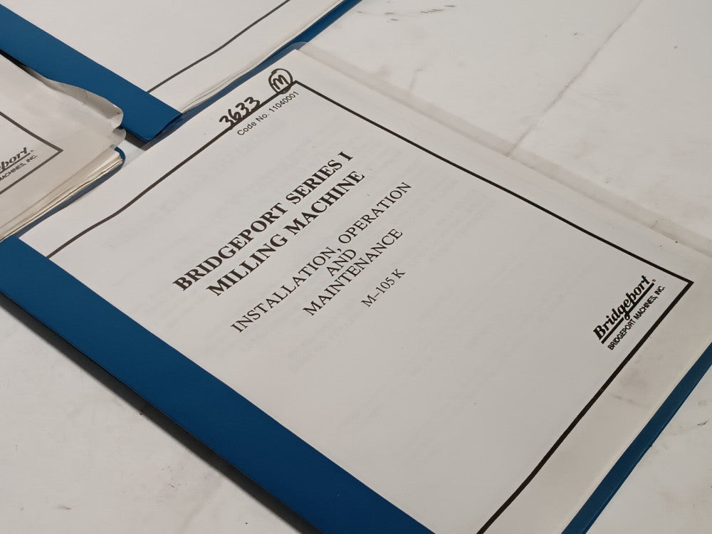 (3) Bridgeport Series I M105K Milling Machine Installation & Maintenance Manuals