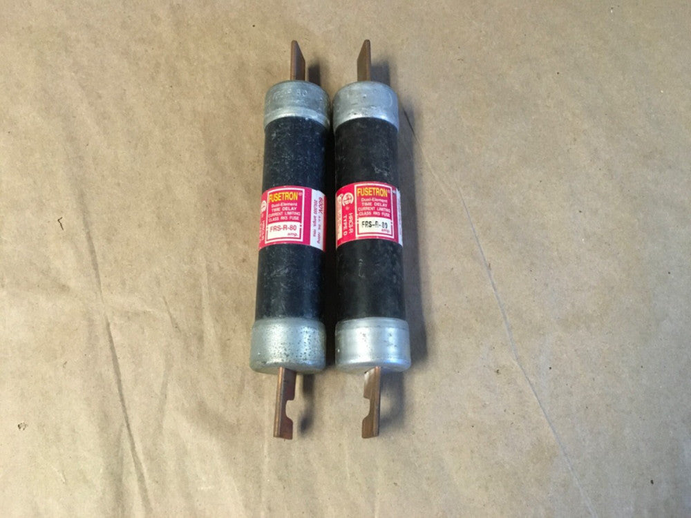 *Lot Of 2* Bussmann FUSETRON FRS-R-80 Dual-Element Time-Delay 80Amp RK5 Fuses