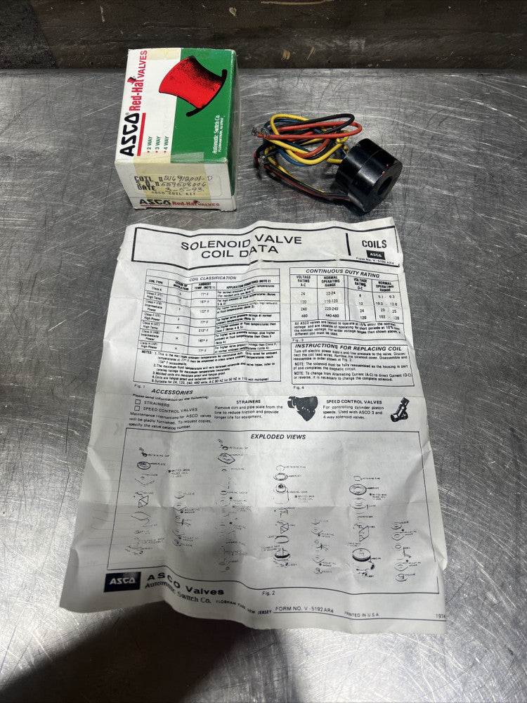 Nos Surplus ASCO RED-HAT Coil 216-912-001 D