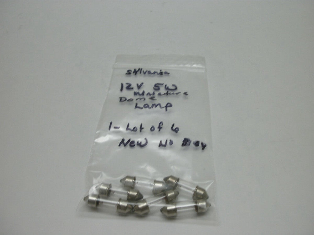 SYLVANIA 12V 5W  MINIATURE LAMP BULBS 12 VOLT 5 WATT (LOT OF 6) NEW NO BOX