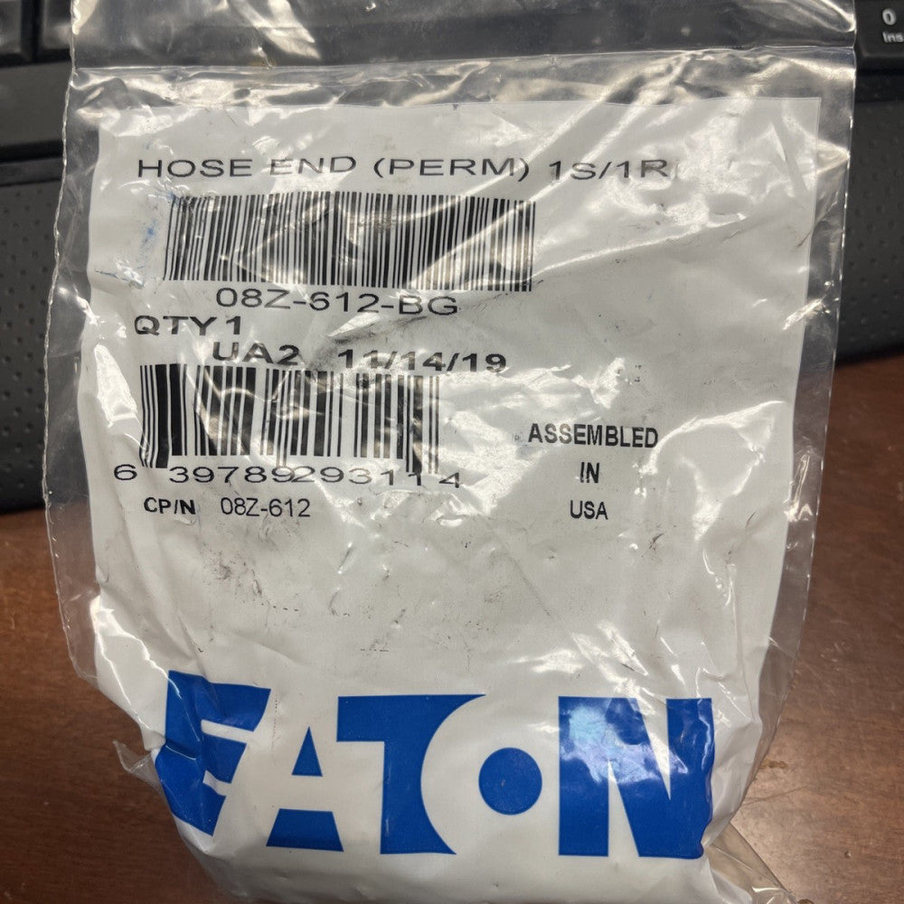 Eaton 08Z-612-BG Weatherhead 1-1/16-12 Crimp Hose Fitting JIC 37 F Swivel