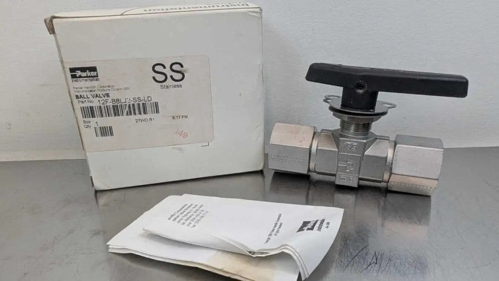 Parker 12F-B8LJ2-SS-LD Stainless Steel Ball Valve 3/4" FNPT