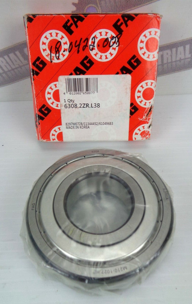 FAG 6308.2ZR.L38 / 63082ZRL38 Radial Deep Groove Ball Bearing (NEW in BOX)