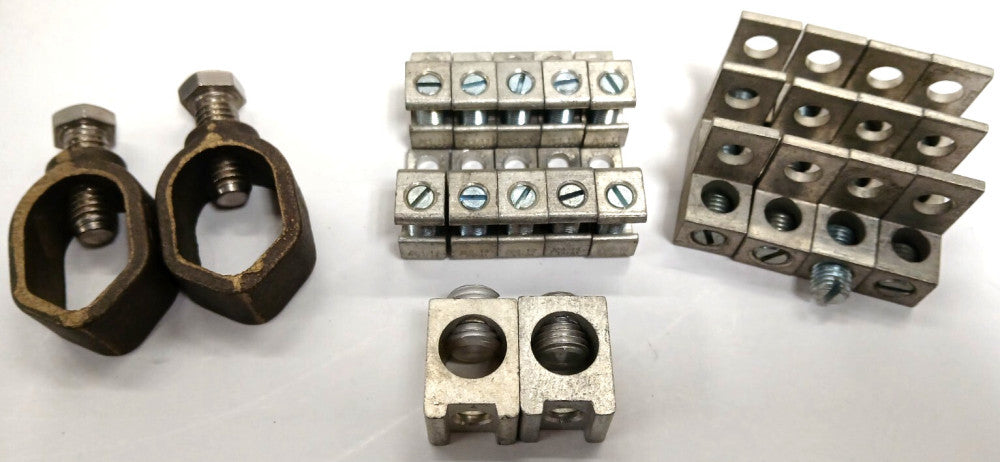 ASSORTED LUGS & GROUND ROD CLAMPS   LOT OF 26