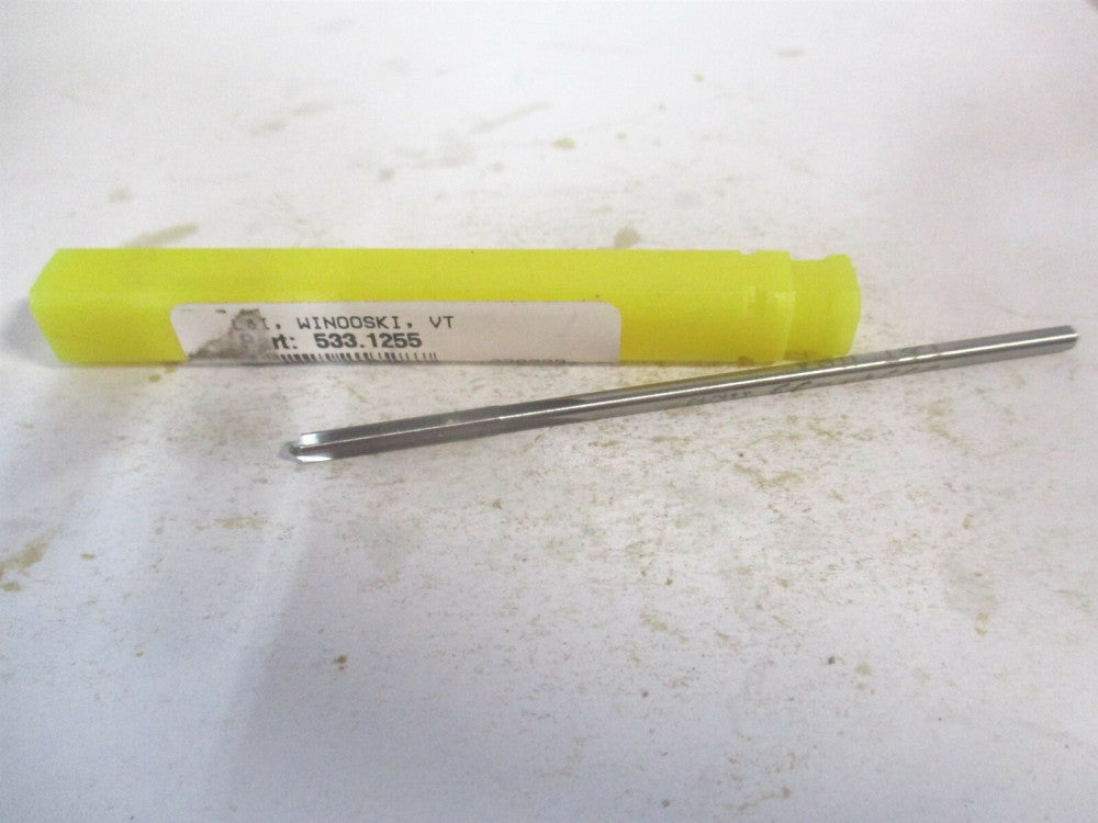 (433-0.1255) 0.1255" x 7/8" x 3-1/2" Straight Shank HSS 4-Flute Chucking Reamer 