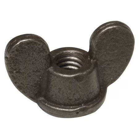 Zoro Select 0-Ef-720Bs7- Wing Nut, 3/8"-16, Steel, Black Oxide, 1 In Ht, 1-5/8
