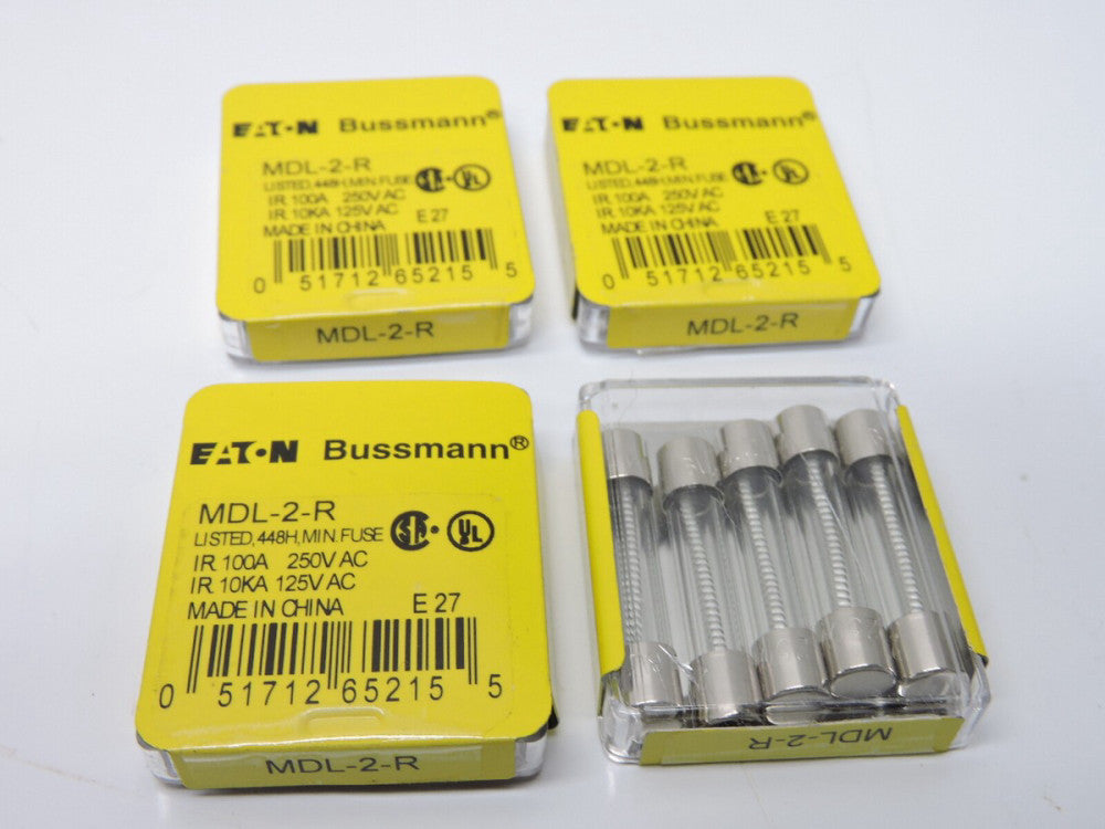 (Lot of 20) Eaton Bussmann MDL-2-R Fuses, Cartridge, MDL Series