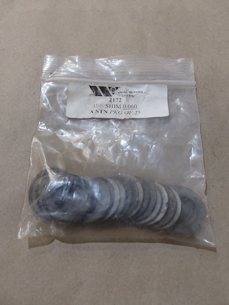 Wilson Tool 2172 Die Shim 0.060 A STN PACK OF 25