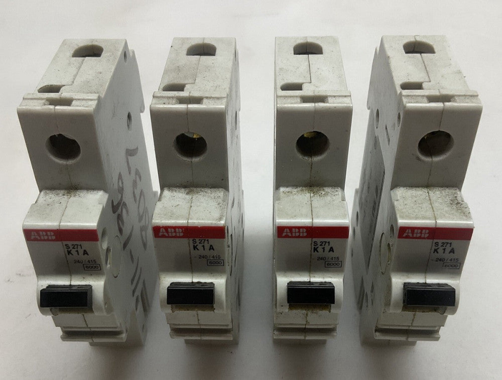 4 Pack ABB S271-K1A Circuit Breaker 1 Amp 480 Volt Plug In Mount