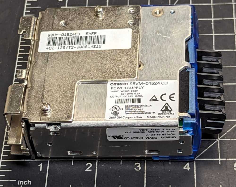 Omron S8VM-01524CD Power Supply 100-240VAC IN 0.5A, 24VDC Out 0.65A [OF30]