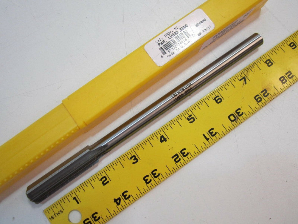 L & I (LV533.5590) .5590" HSS Straight Flute Chucking Reamer Made in USA New