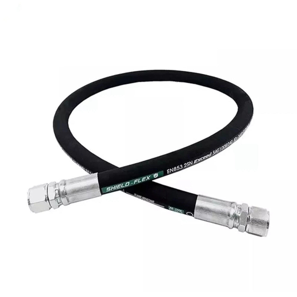 3/4" x 48" 2-wire 3,118 PSI hydraulic hose assembly with 2 female JIC swivel