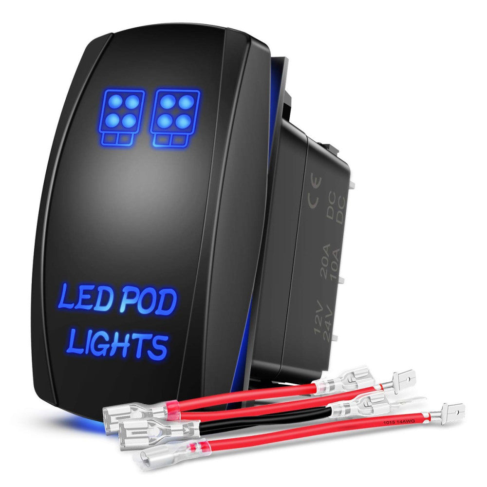 Nilight LED POD Lights Rocker Switch Led Light Bar Switch 5Pin Laser On/Off