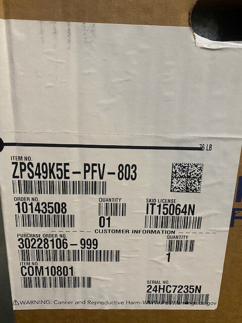 Alliance / Copeland Scroll Compressor ZPS49K5E-PFV-803 / COM10801 (NEW)