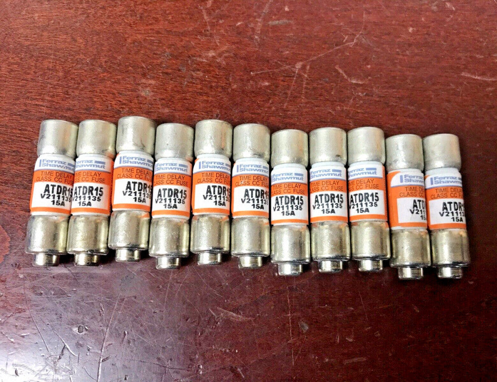 (Lot of 11) Ferraz Shawmut ATDR15 Class CC Fuse 15A 600Vac