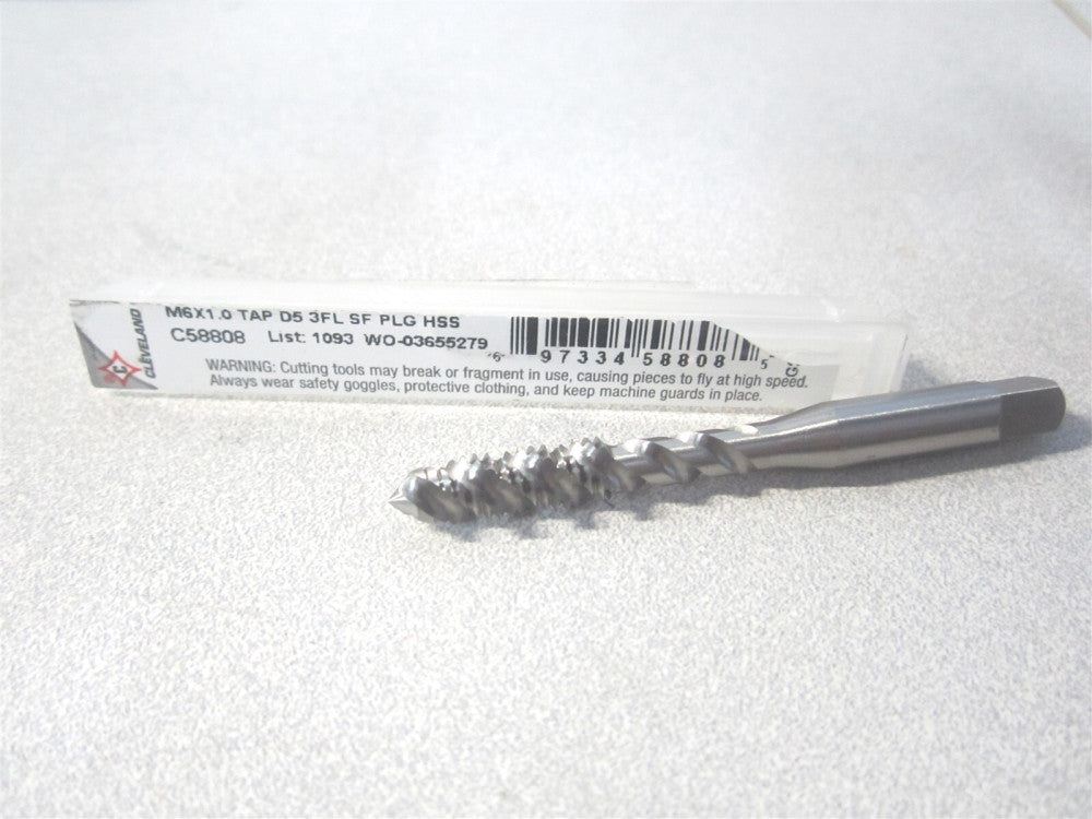 Cleveland (C58808) 0.63" x 2-1/2" OAL HSS 3Fl Bright/Uncoated Spiral Flute Tap