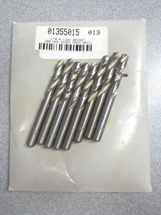 1-5/16" x 2-7/16" HSS Bright Screw Machine Length Spiral Drill Bits - Lot of 8