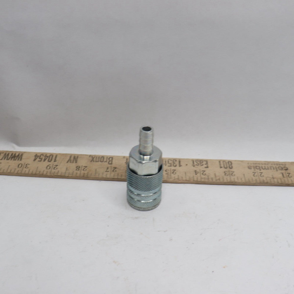 MSC Pneumatic Coil Hose Coupling Steel 3/8" Body x 3/8" Barb 79801601