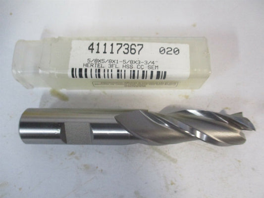 (E1043040) 5/8" x 1-5/8" x 5/8" x 3-3/4" OAL 3 Flute HSS Square End Mill 