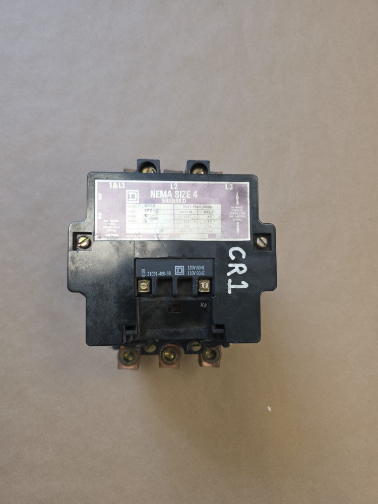 Square D Nema Size 4 Motor Starter 8502 SFO2 110V Coil 100hp
