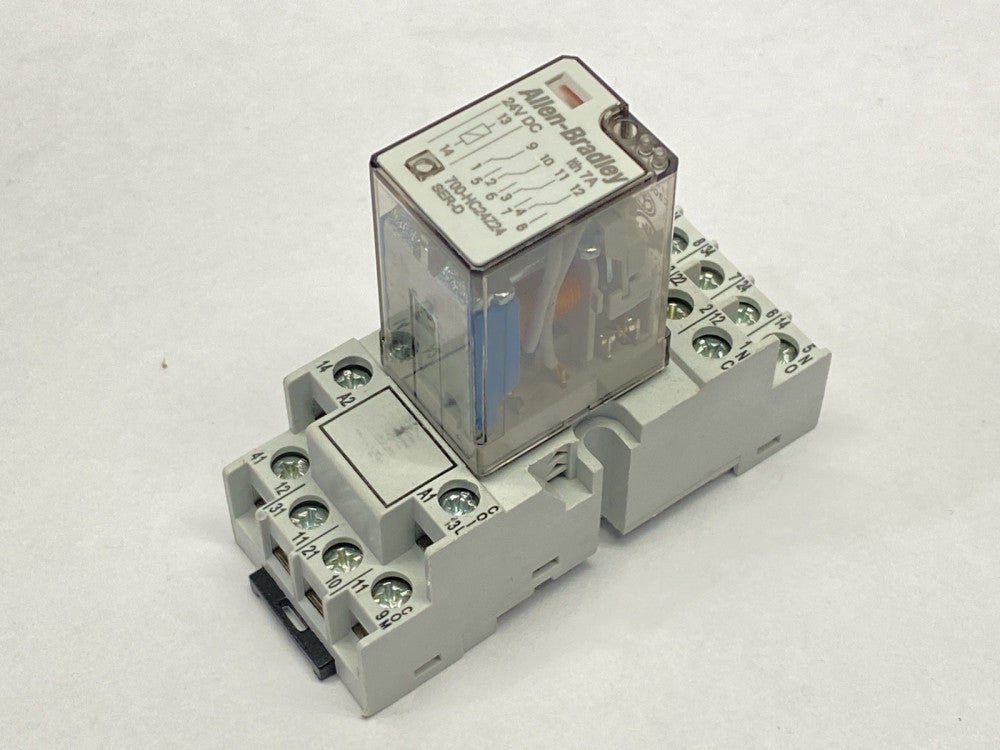 Allen Bradley 700-HC24Z24 Ser D Ice Cube Relay 24VDC w/ 700-HN103 Ser C Base