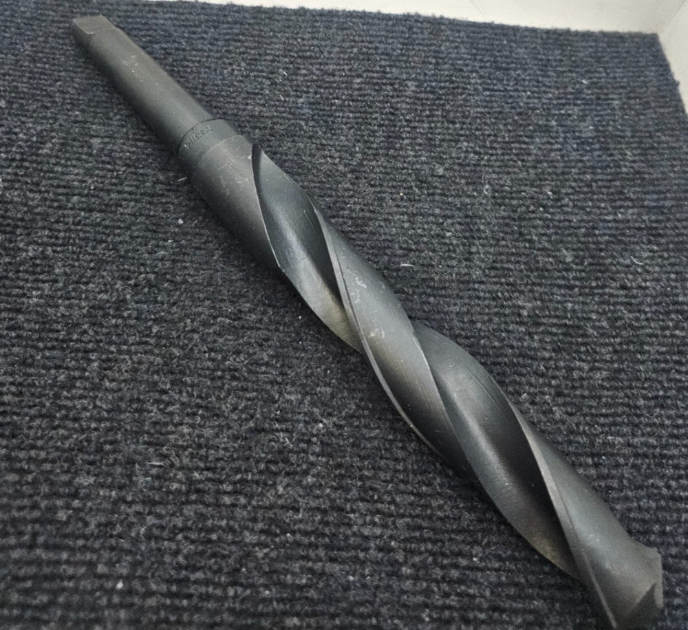 1-1/4 HSS Taper Shank Drill Bit 13" Overall Length - Black
