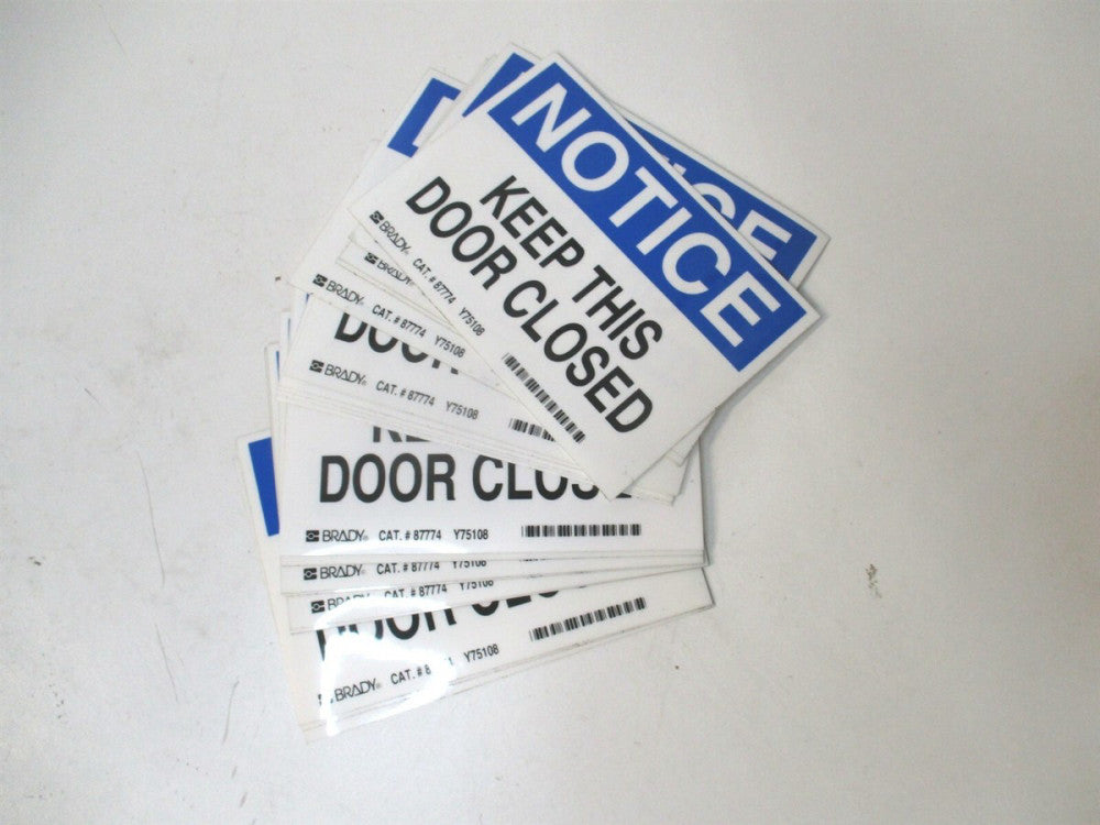 Brady (87774) 3-1/2" x 5" Keep This Door Closed Safety Label - Lot of 20