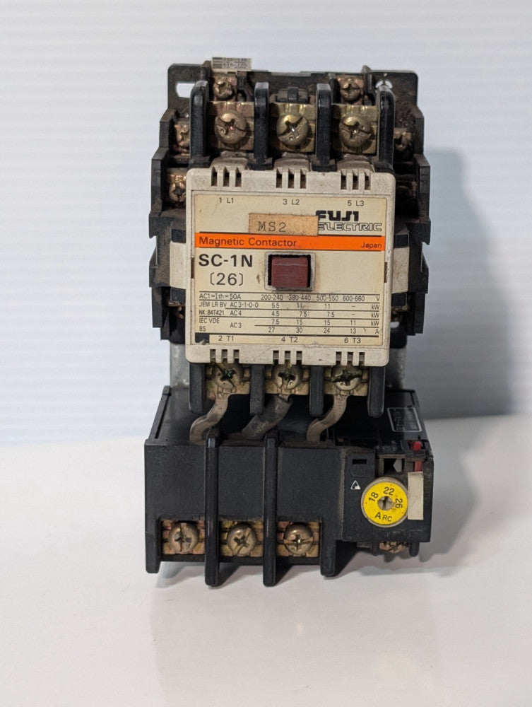 FUJI SC-1N (26) Magnetic Contactor, 3 Phase, w 2NK1QW Overload Relay