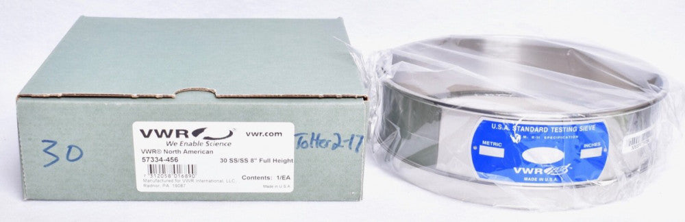 VWR 30 SS/SS 8" Stainless Steel Full Height Test Sieve  57334-456