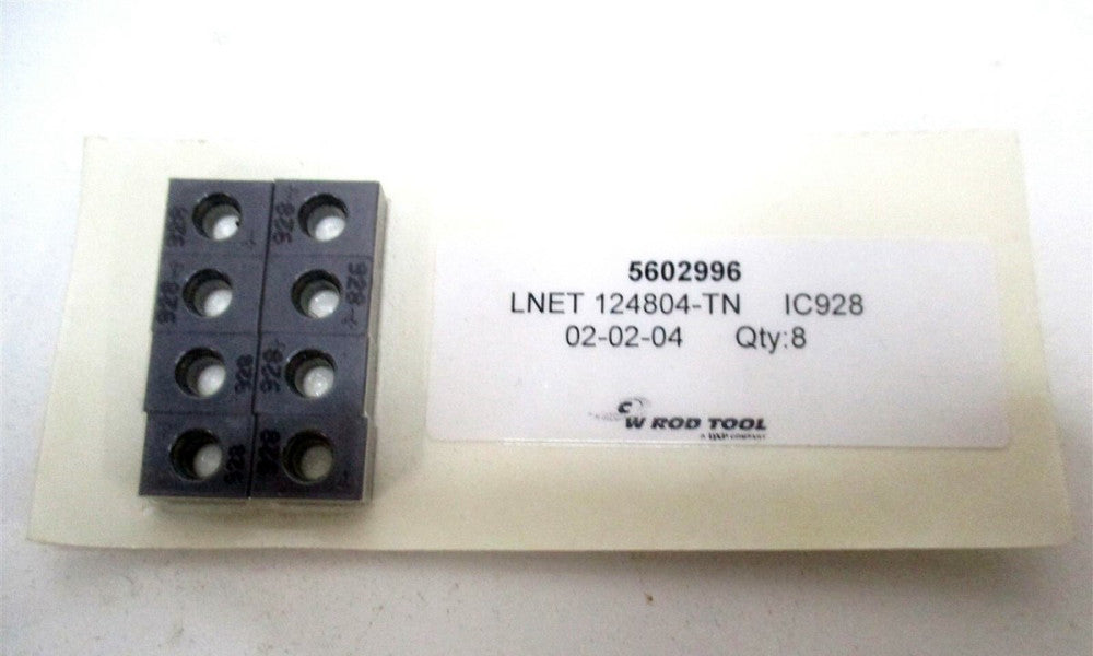 Iscar (5602996) LNET 124804-TN IC928 Grade Carbide Milling Insert - Pack of 8