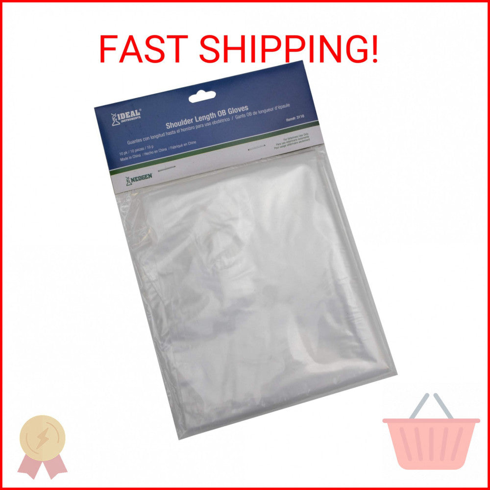 neogen corporation 3110 10 Pack, 1.25 Mil, Clear, Shoulder Length OB Gloves