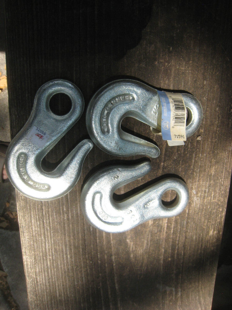 3 Cable hooks G30 Columbus McKinnon USA  1/2"  for crane or rigging  5-1/2" long