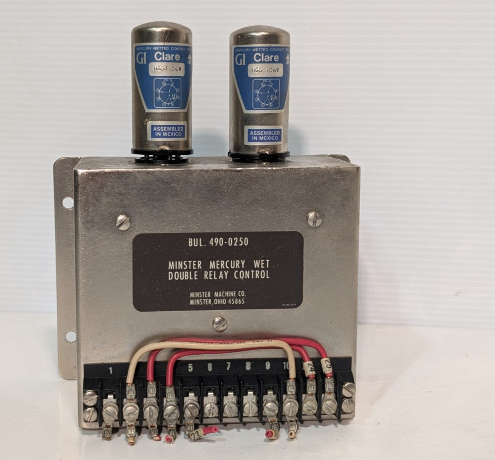 Minster Machine Bul. 490-0250 Mercury Wet Double Relay Control w/ Clare HGS-1069