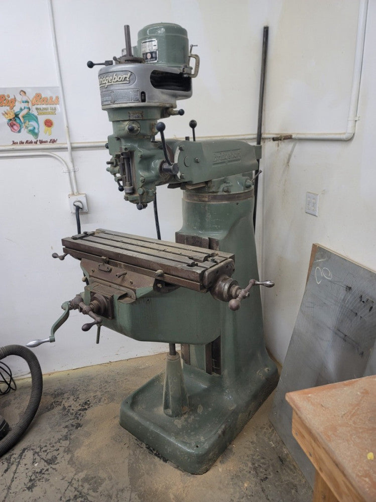 BRIDGEPORT Mill w/1HP Step Pully Head, Bridgeport P/F