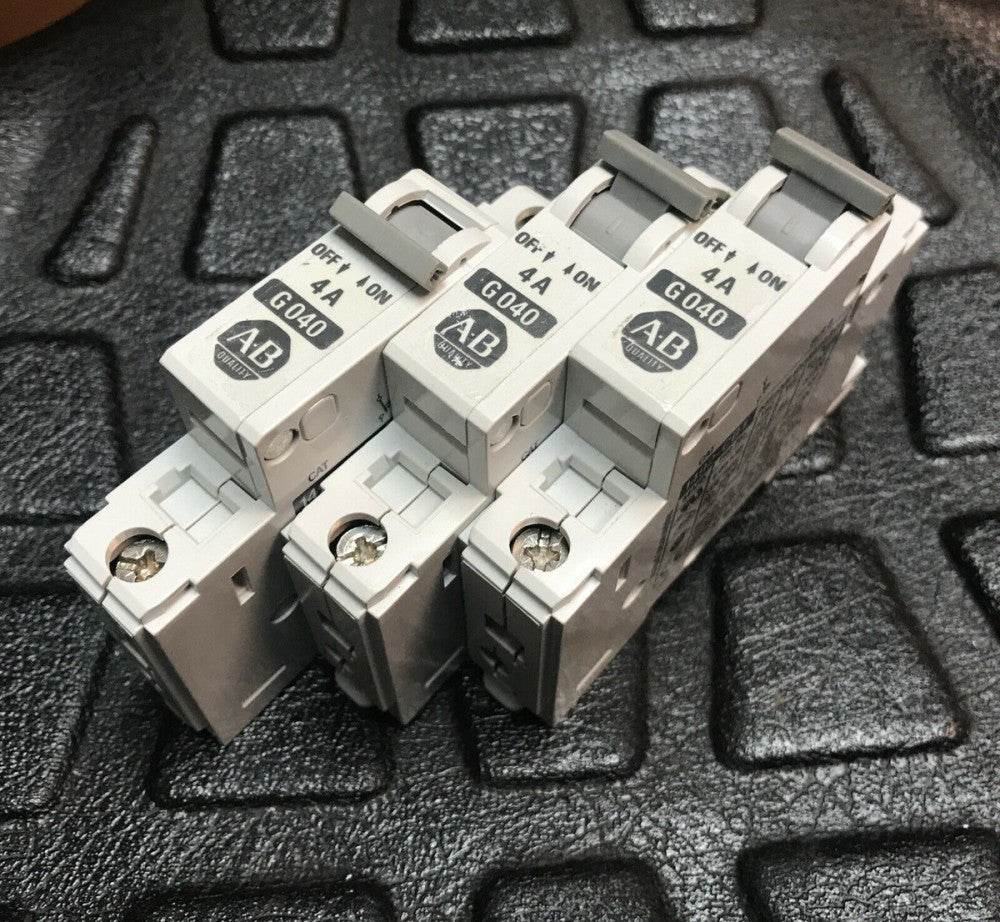 Lot of 3 Allen-Bradley 1492-CB1G040 Circuit Breaker 4A 277V 1-Pole