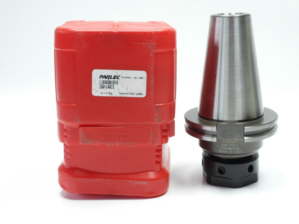 Parlec C50-10SC3 Single Angle V Flange Collet Chuck, 0.031, 1", 2.44" Dia., CAT-
