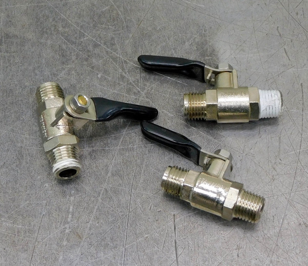 Lot of Three (3) FY-Brass Spray Gun Water Outlet Valve 1/4" NPT