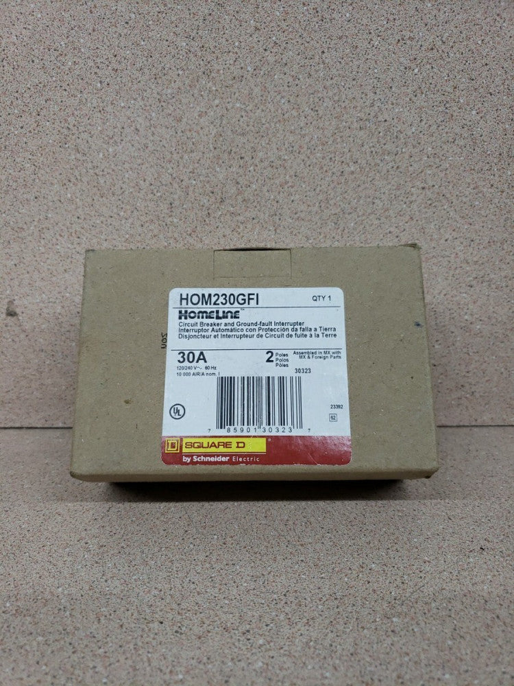 SQUARE D HOM230GFI 2 POLE 30 AMP 240V GROUND FAULT CIRCUIT BREAKER NEW OLD STOCK