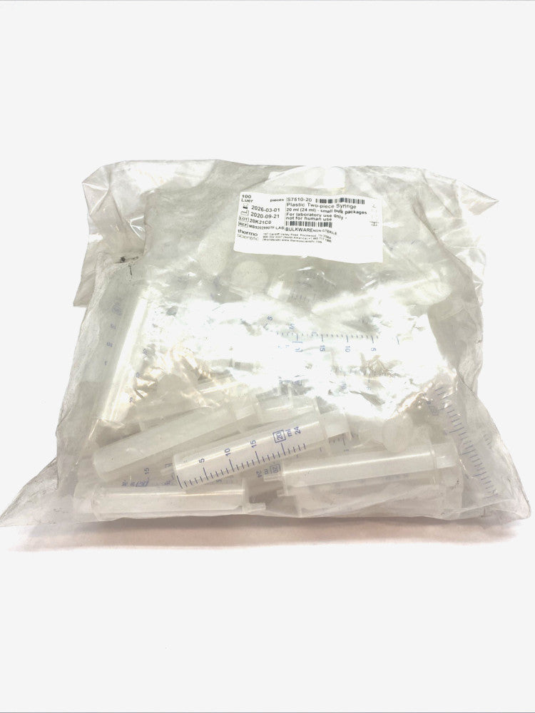 Fisher Scientific S7510‑20 Luer‑Slip Syringe 20mL LOT of 62